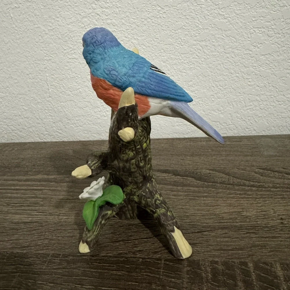 Vintage Colorful Porcelain Bird Figurine on Branch